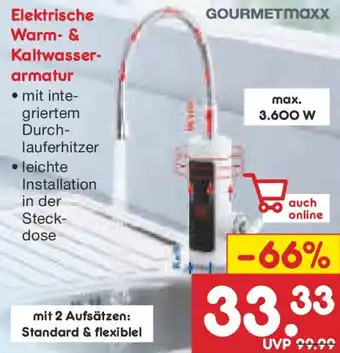 Netto Marken-Discount GOURMETmaxx Elektrische Warm- & Kaltwasser- armatur Angebot