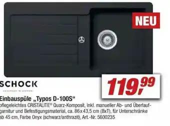 toom Baumarkt Schock Einbauspüle „typos D-100s“ Angebot