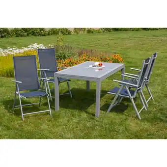 Netto Marken-Discount Merxx Tischgruppe Amalfi, 5-tlg marineblau, Tisch 140/200 x 90 cm Angebot