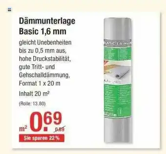 V Baumarkt Dämmunterlage Basic 1.6 Mm Angebot