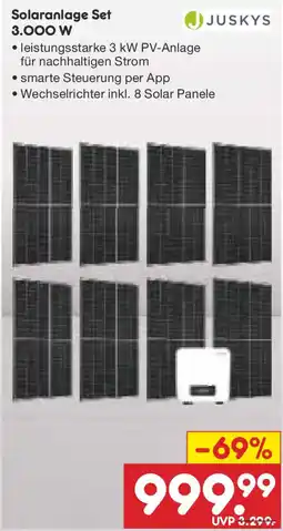 Netto Marken-Discount JUSKYS Solaranlage Set 3.000 W Angebot