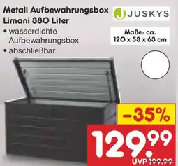 Netto Marken-Discount JUSKYS Metall Aufbewahrungsbox Limani 380 Liter Angebot