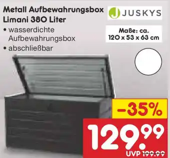 Netto Marken-Discount JUSKYS Metall Aufbewahrungsbox Limani 380 Liter Angebot