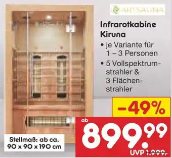 Netto Marken-Discount ARTSAUNA Infrarotkabine Kiruna Angebot