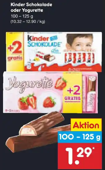 Netto Marken-Discount Kinder Schokolade oder Yogurette Angebot