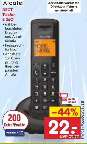 Netto Marken-Discount Alcatel DECT Telefon E 260 Angebot