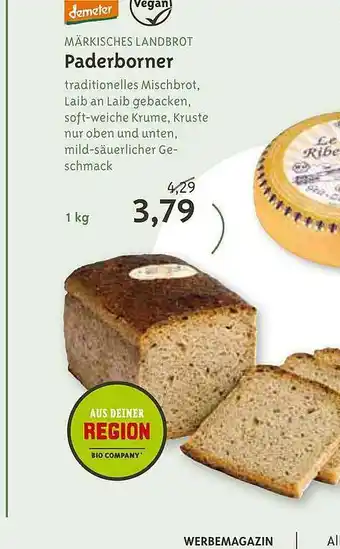 Biocompany Demeter Märkisches Landbrot Paderborner Angebot