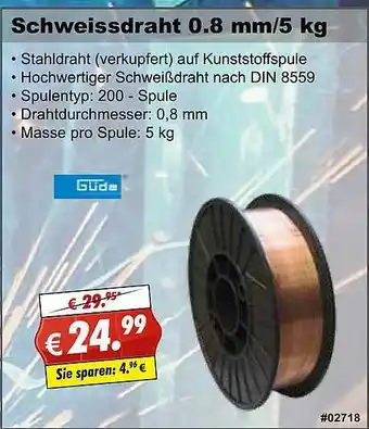 Stabilo Fachmarkt Schweissdraht 0.8mm 5kg Angebot