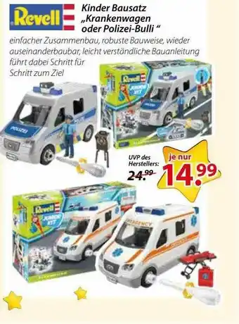 Magro Revell Kinder Bausatz „krankenwagen Oder Polizei-bulli“ Angebot