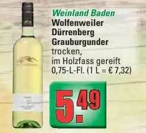 Profi Getränke Weinland Baden Wolfenweiler Dürrenberg Grauburgunder Angebot