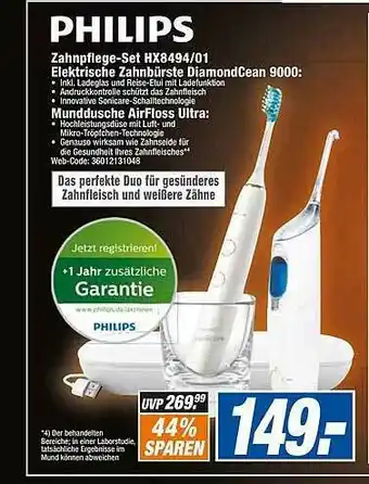 expert Octomedia Philips Zahnpflege-set Hx8494 01 Elektrische Zahnbürste Diamondcean 9000 Angebot