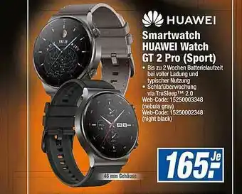 expert Octomedia Huawei Smartwatch Huawei Watch Gt 2 Pro (sport) Angebot