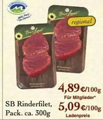 LPG Biomarkt Sb Rinderfilet Angebot