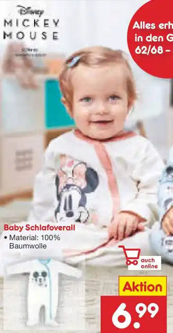 Netto Marken-Discount MICKEY MOUSE Baby Schlafoverall Angebot