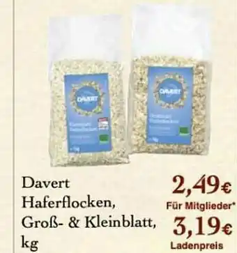 LPG Biomarkt Davert Haferflocken, Groß- & Kleinblatt Angebot