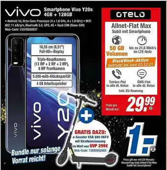 Expert Klein Vivo Smartphone Vivo Y20s 4gb + 128gb Angebot