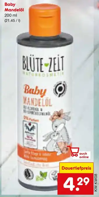 Netto Marken-Discount BLÜTE-ZEIT Baby Mandelöl Angebot