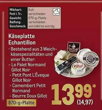 METRO Käseplatte Echantillon Angebot