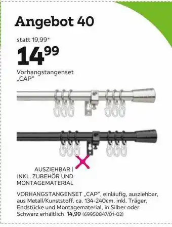 Mömax Vorhangstangenset „cap“ Angebot