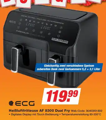 Expert ECG Heißluftfritteuse AF 8300 Dual Fry Angebot