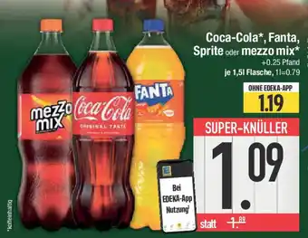 E-Center Coca-Cola, Fanta, Sprite oder mezzo mix Angebot