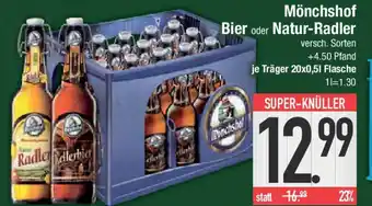 E-Center Mönchshof Bier oder Natur-Radler Angebot