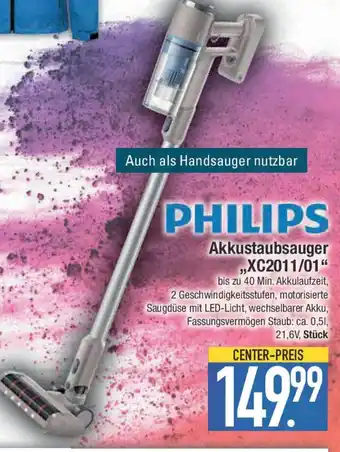 E-Center PHILIPS Akkustaubsauger ,,XC2011/01 Angebot