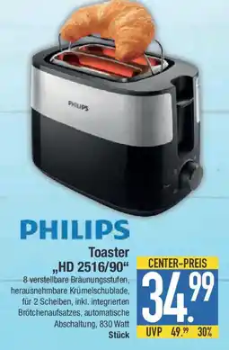 E-Center PHILIPS Toaster ,,HD 2516/90" Angebot