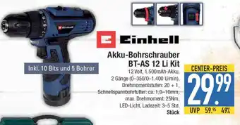 E-Center Einhell Akku-Bohrschrauber BT-AS 12 Li Kit Angebot