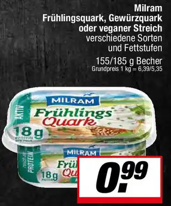 L. STROETMANN GROSSMARKT Milram Frühlingsquark, Gewürzquark oder veganer Streich Angebot