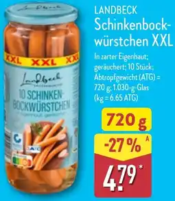 Aldi Nord LANDBECK Schinkenbockwürstchen XXL Angebot