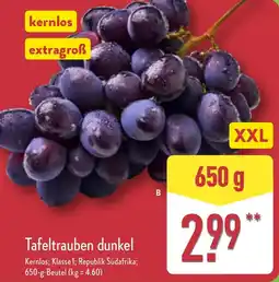 Aldi Nord Tafeltrauben dunkel Angebot