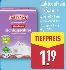 Aldi Nord MILSANI Laktosefreie H-Sahne Angebot