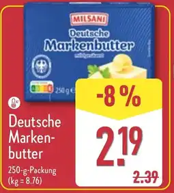 Aldi Nord MILSANI Deutsche Markenbutter Angebot