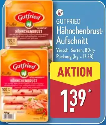 Aldi Nord GUTFRIED Hähnchenbrust Aufschnitt Angebot