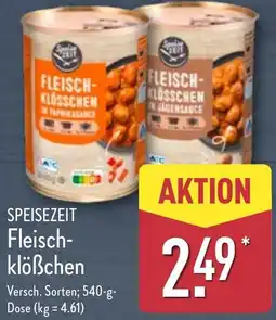 Aldi Nord SPEISEZEIT Fleischklöẞchen Angebot