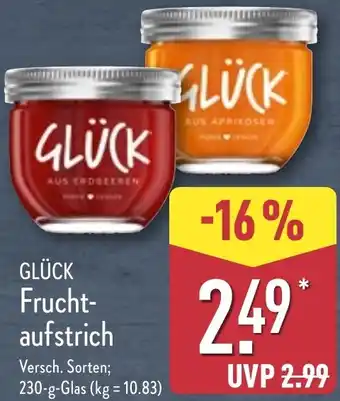 Aldi Nord GLÜCK Fruchtaufstrich Angebot