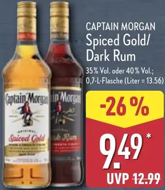 Aldi Nord CAPTAIN MORGAN Spiced Gold/ Dark Rum Angebot