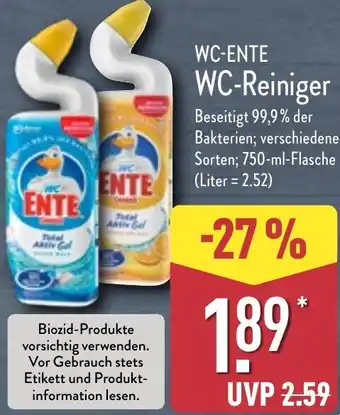 Aldi Nord WC-ENTE WC-Reiniger Angebot