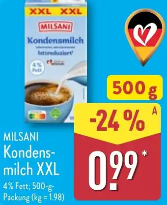 Aldi Nord MILSANI Kondensmilch XXL Angebot