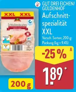 Aldi Nord GUT DREI EICHEN/ GÜLDENHOF Aufschnittspezialität XXL Angebot