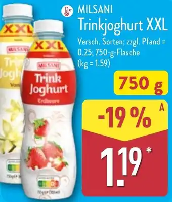 Aldi Nord MILSANI Trinkjoghurt XXL Angebot