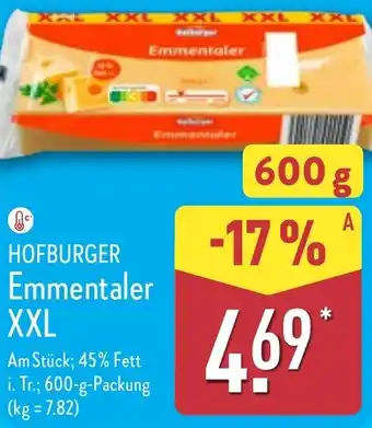 Aldi Nord HOFBURGER Emmentaler XXL Angebot