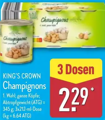 Aldi Nord KING'S CROWN Champignons Angebot