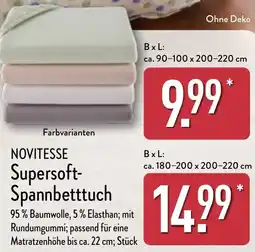 Aldi Nord NOVITESSE Supersoft Spannbetttuch Angebot