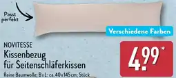 Aldi Nord NOVITESSE Kissenbezug für Seitenschläferkissen Angebot