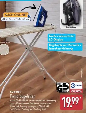 Aldi Nord AMBIANO Dampfbügeleisen Angebot