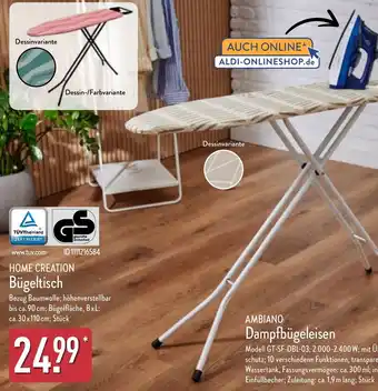 Aldi Nord HOME CREATION Bügeltisch Angebot