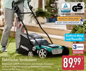 Aldi Nord FERREX Elektrischer Vertikutierer Angebot