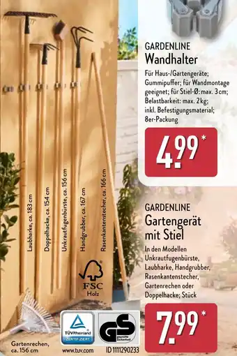 Aldi Nord GARDENLINE Gartengerät mit Stiel Angebot